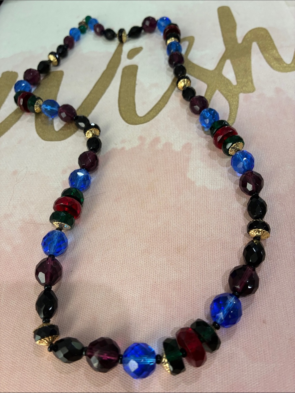 Multicolor Faceted Lead Glass Beaded Necklace - Women Jewelry